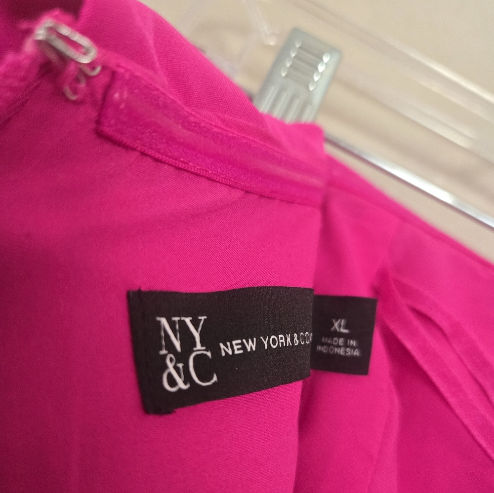 NWOT, NY&C Strapless Pink Jumpsuit XL - Picture 9 of 13